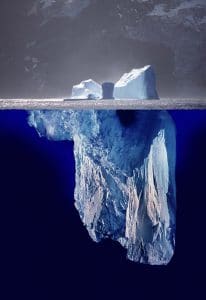 Solo una octava parte de un iceberg se ve en superficie.