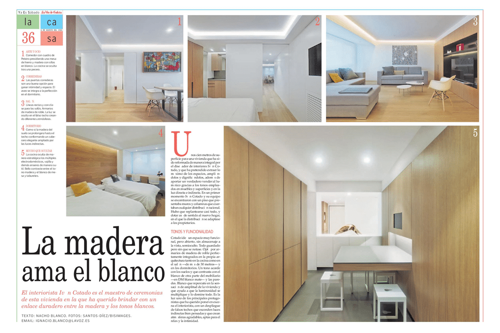 «La madera ama el blanco» en La Voz de Galicia