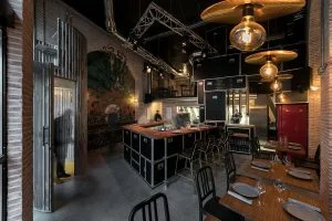 Vista barra en «U» Diseño de Restaurante