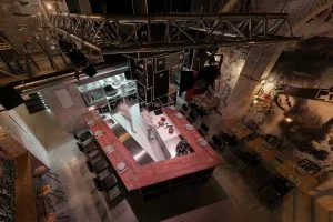 Vista superior barra en «U» Diseño de Restaurante Pracer en A Coruña