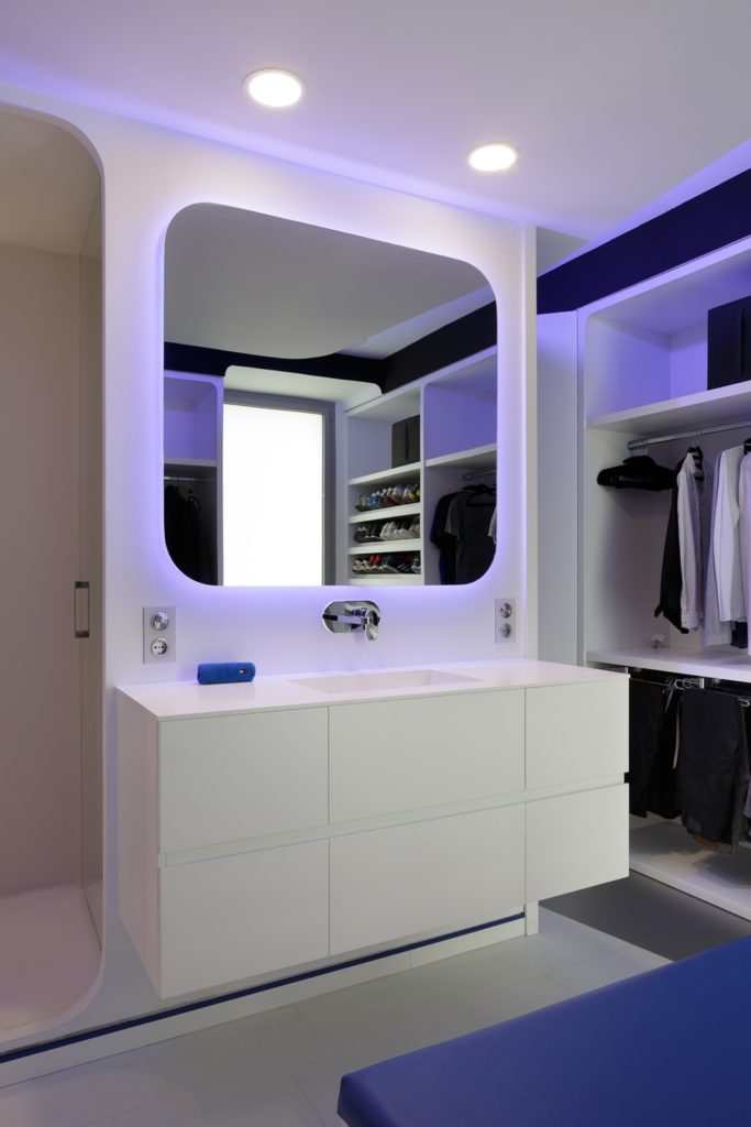 Lavabo-baño-Diseño interior vivienda futurista en Elche