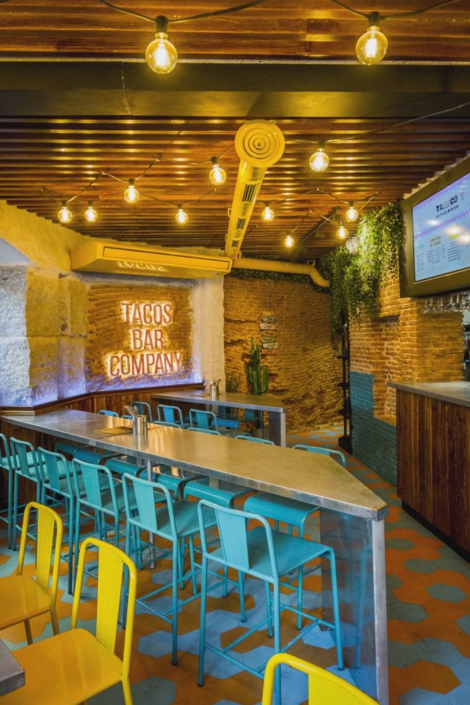 Sala en Diseño restaurante mexicano Tabaxco en Madrid