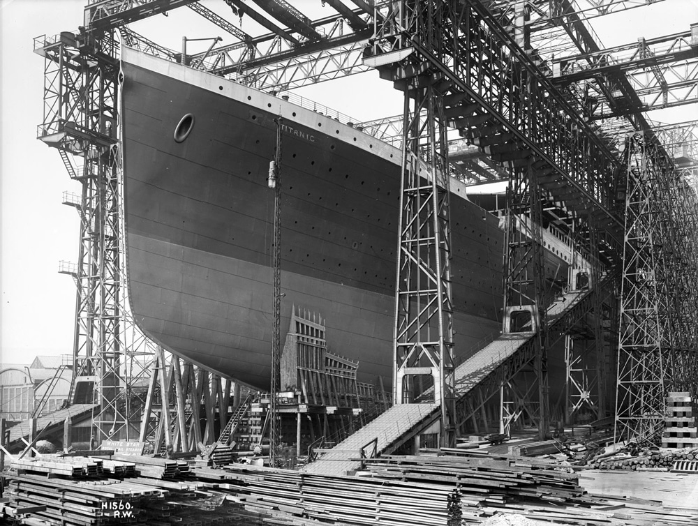 RMS Titanic listo para su botadura, 1911