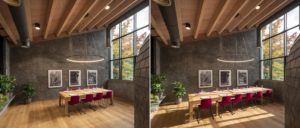 Mesa extensible en Interiorismo Estratégico en comedor para clientes de CUPA Pizarras