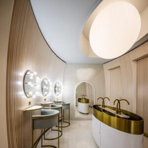 Interiorismo en aseos femeninos en Salón de Eventos 'Amar Eventos' by Árbore de Veira