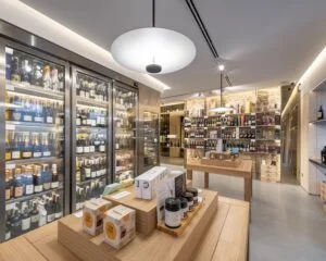 Exposición en Proyecto de Interiorismo tienda Álvarez Delicatessen en Coruña, por Iván Cotado Diseño de Interiores